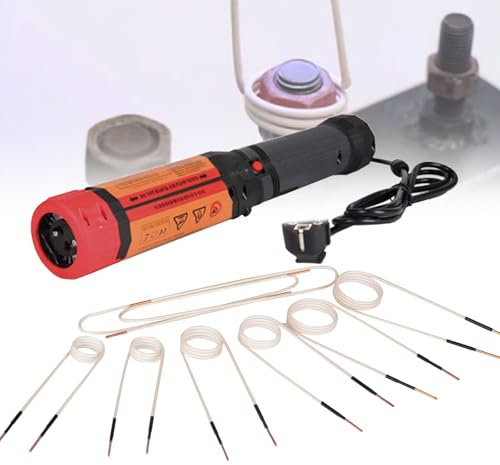 VNATWGOO Outil De Retrait De Boulon De Chauffage par Induction, Kit De Chauffage De Boulons à Induction 1100 W, avec 8 Bobines Et BoîTe, Machine De Chauffage par Induction MagnéTique,220V