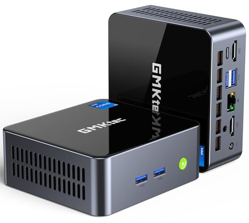GMKtec Mini PC, M2 Pro Intel Core i7-1195G7 (Turbo 5,0 GHz) 512 Go PCIe SSD 16 Go DDR4 3200 MHz, Ordinateur de Bureau Mini avec WiFi 6 / USB 3.2 / BT 5.2 / DP/HDMI / RJ45 2,5G, Micro-Ordinateur
