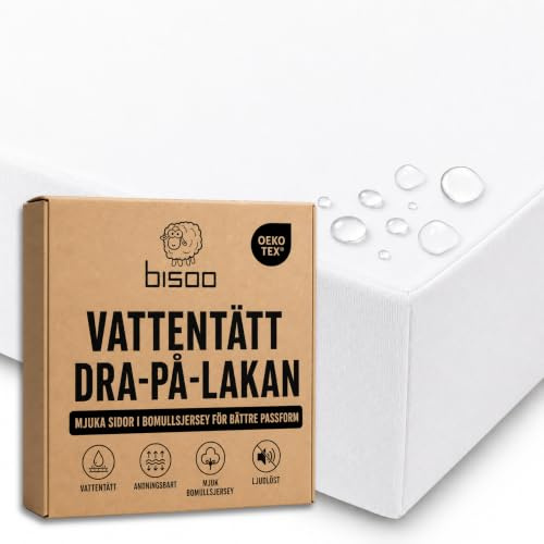 Bisoo Zauberlaken Spannbettlaken Wasserdicht 30x75 Weiß für Kinderwagen | 2 in 1, Spart den Matratzenschoner, Wasserdicht, Atmungsaktiv, Weicher Baumwoll-Jersey Oeko-Tex