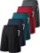 miijoory 5er Pack Sporthose Herren Kurz Hosen Sport Shorts mit Taschen Schnell Trocknend Trainingshose Laufhose für Gym Basketball Fitness(3XL,Schwarz, Dunkelgrau, Dunkelblau, Dunkelrot, Dunkelgrün)