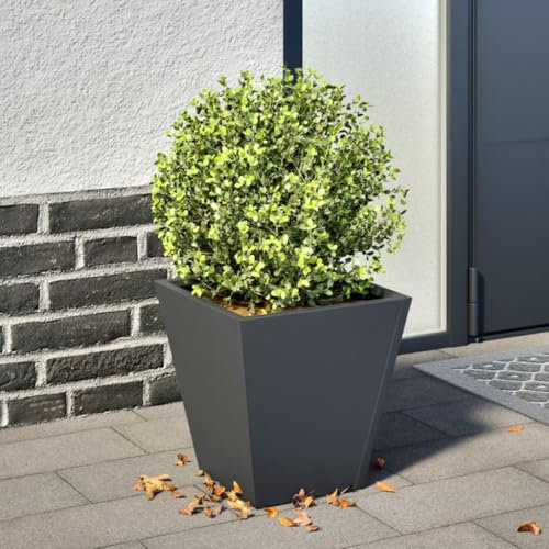 Xichuzi Pflanzkübel Anthrazit 30x30x30 Stahl, Blumentopf Gross, Blumenkasten Balkon, übertopf, Pflanzkasten, Flowerpot, Kräuterbeet Für Die Küche, Vertikalbeet - 851042