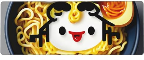 Egg Cup Noodle Ramen Print Large Keyboard Pad Non-Slip Rubber Personalized Keyboard Mat Desk Pad for Work