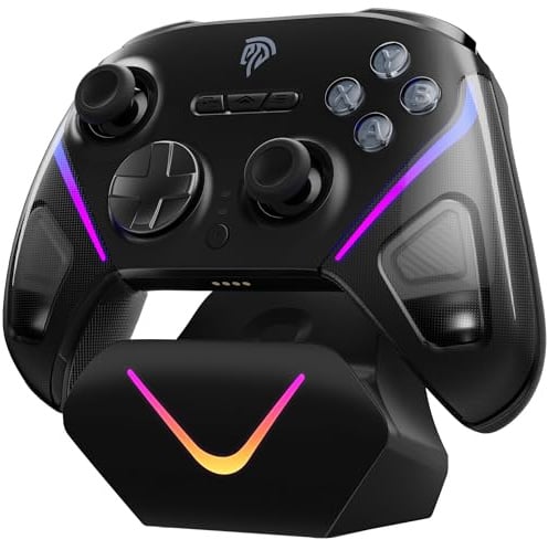 EasySMX Manette PC sans Fil, Contrôleurs Switch 2 avec RGB, Noir Jaune