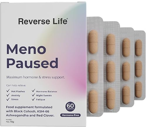 Reverse Life MenoPaused Menopause Support, 60 Capsules | Menopause Hormone & Stress Support with Vitamin B6, Black Cohosh, KSM-66 Ashwagandha & Red Clover, 60 Capsules