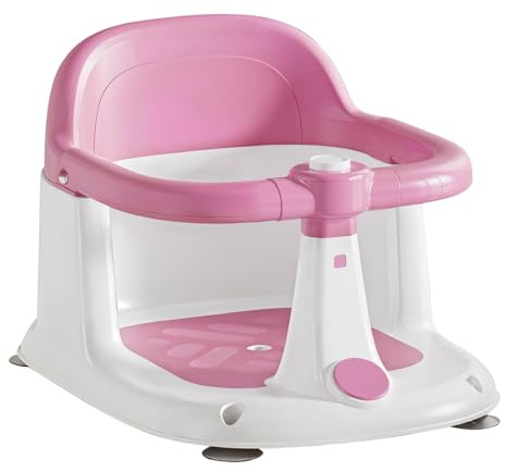 UBRAVOO Baby Badesitz für Babys von 6 bis 24 Monaten, aufrecht sitzender Badesitz, rutschfester Baby-Badewannensitz mit 4 Saugnäpfen, tolles Geschenk zur Geburt für Neugeborene und junge Mütter (Rosa)