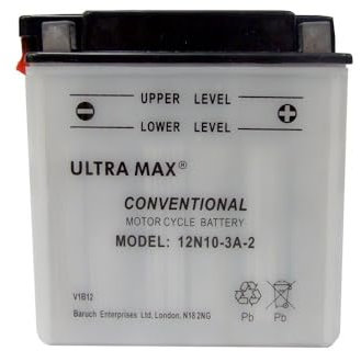 UltraMax 12N10-3A-2, 12V 10AH 95 CCA Motorbike Motorcycle Battery