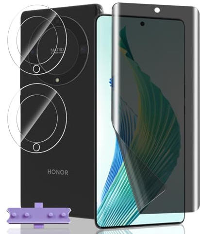 Jaavkkma 1 Pièce Protection Écran Anti Espion Flexible pour Honor Magic 5 Lite + 2 Pièces Verre Trempé Protecteur Caméra, Anti-Spy, Protège Écran pour Honor Magic 5 Lite - Privacy Souple TPU Film
