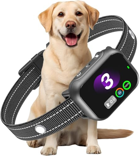 XTBCN Collier Anti Aboiement Chien avec Compteur d’Aboiements, Collier Chien Rechargeable avec Algorithme Intelligent, 4 Modes, 3 Niveaux de Sensibilité, Étanche IP67, pour Petits et Grands Chiens