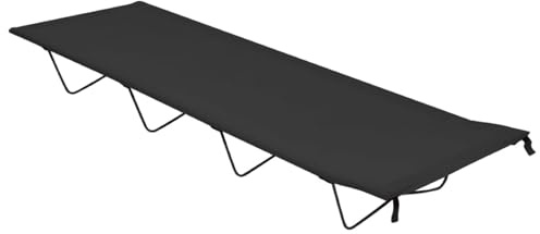 Gecheer Camping Bed - Sturdy Outdoor Field Bed with 120kg Load Capacity, Black, 600D Oxford Fabric, Steel Frame, 180 x 60 x 19 cm Model312479