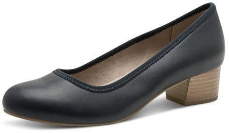 Jana Damen Pumps mit Blockabsatz Vegan, Navy, 37