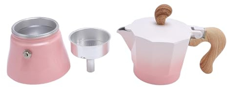 Herd-Kaffeemaschine, Einzelventil, Aluminium, für Kaffeeliebhaber, Kompaktes Design für den Individuellen Gebrauch (Rosa)