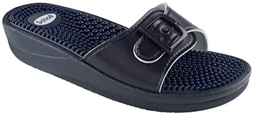 Scholl New Massage, Sandal Donna, Blu, 37 EU