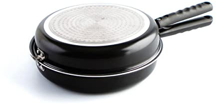 Quid Sartén Doble Tortilla 26 cm Drehbare Bratpfanne, Aluminium, Schwarz