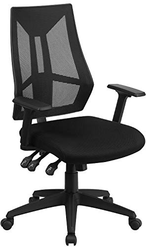 Flash Furniture High Back Mesh Executive Office Chair, with Arms, Black