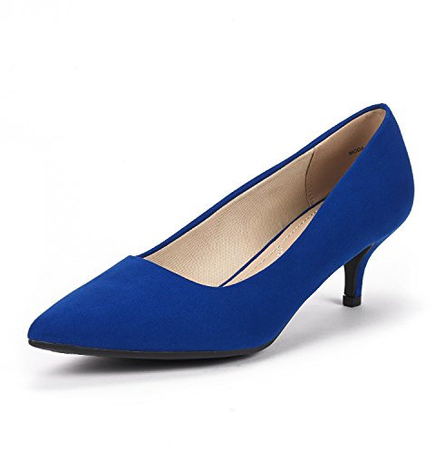 DREAM PAIRS Women's Kitten Heels Pointed Toe Dress Court Shoes Moda,Size 9,Royal/Blue,Moda
