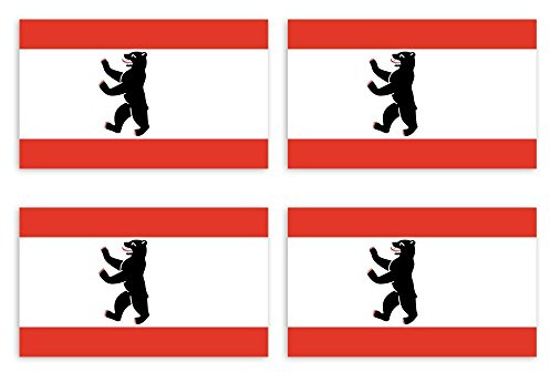Kiwistar Aufkleber 4,5 x 2,3 cm Berlin - Bundesland Autoaufkleber Deutschland Flagge Länder Wappen Fahne Sticker Kennzeichen - Auto - Fahrrad - LKW