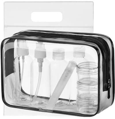 MOCOCITO Kulturbeutel Transparent Reiseflaschen zum Befüllen 8 Stück Reiseflasche Set(100ml), Flugzeug Gadgets, Reisezubehör, Handgepäck Flüssigkeiten