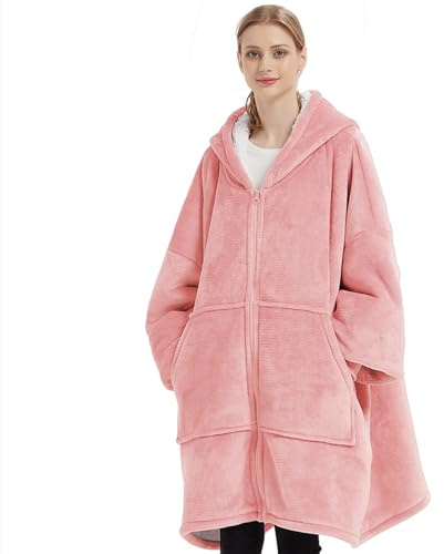 SHUOJIA Übergroße Hoodie Sweatshirt Super Weiche Warme Decke Kapuzenpullover mit Taschen Flanell Gemütliche Riesen-Hoodie Wearable Blanket Geschenk für Erwachsene, Männer, Frauen, Jugendliche