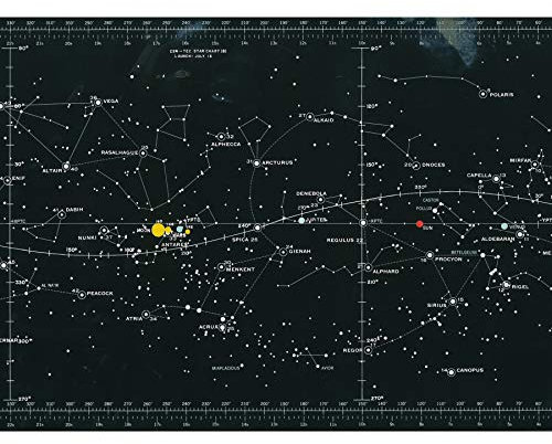 Artery8 Weltraum CSM-TEC Apollo 11 Sternenkarte Karte Galaxie Ungerahmter, extragroßer Leinwanddruck