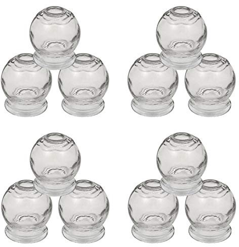 Lot de 12 ventouses en verre - Diamètre : 6 cm - Hauteur : 7,5 cm