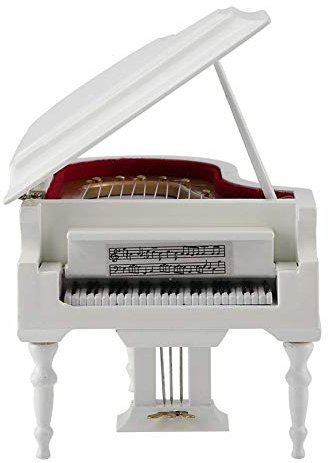 Miniatur-Klavier aus Holz, mit Bank und Etui, Instrumentenmodell, Musik, Geschenke, Ornamente, Weiß, Mini-Replik, Klavier, Miniatur Dollhouse, Modell, Heimdekoration, Figuren