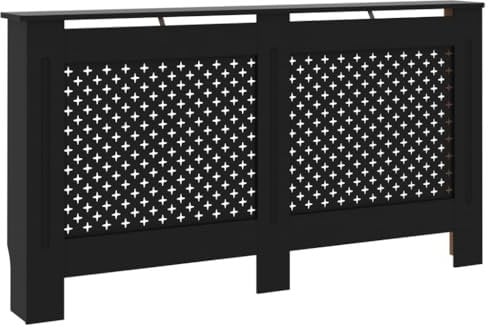 vidaXL Cache-radiateur, Couvercle de Radiateur, Housse de Radiateur Salon Chambre Salle de Séjour Maison Intérieur, Noir 152x19x81,5 cm MDF