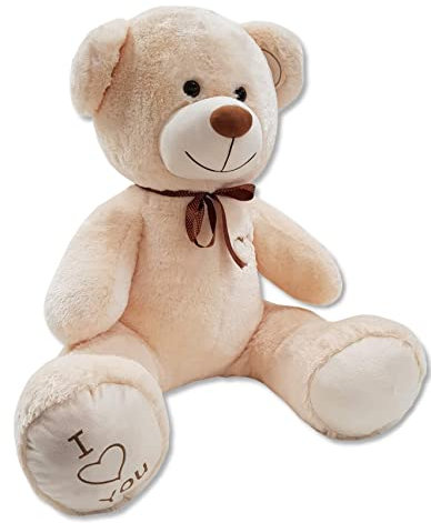 Odolplusz Riesen Teddybären 160 cm - Baby Kuscheltiere Große Teddy - Kuscheltier Für Babys Riesen Teddybär - XXL Plüschtier Teddy Bär, Geschenkideen Zum Geburtstag, Geschenke Zum Jahrestag (Beige)