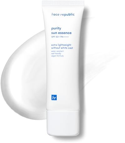 Face Republic Purity Sun Essence 50ml 1.69fl.oz. | SPF50+ Broad Spectrum UV Protection | No White Cast | Water Resistant | Vegan Certified, Reef Safe, Cruelty Free | Non-greasy | Korean Skin Care