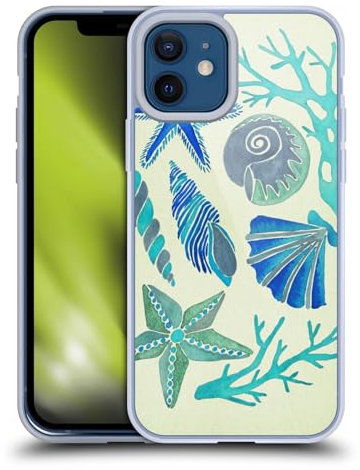 Head Case Designs Offizielle Cat Coquillette Muscheln Blau Meer Gelhülle [Militärischer Schutzgrad] Kompatibel Mit Apple iPhone 12 / iPhone 12 Pro Und Kompatibel Mit MagSafe