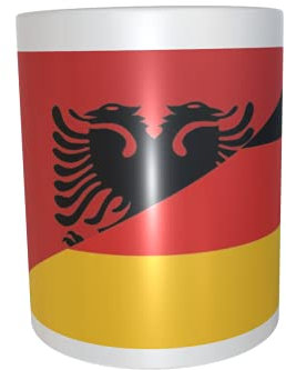 U24 Tasse Kaffeebecher Mug Cup Flagge Albanien-Deutschland