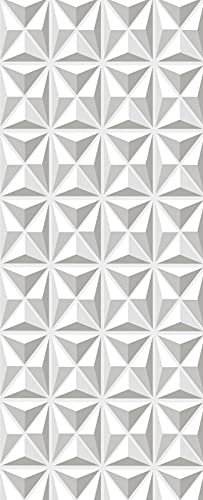 A.Monamour Türtapete Selbstklebend Türfolie Türposter 3D Abstrakte Dreiecke Weißer Geometrischer Hintergrund Vinyl Folie Türdeko Tapete Wandbild Türaufkleber Türtattoo 77 x 200 cm