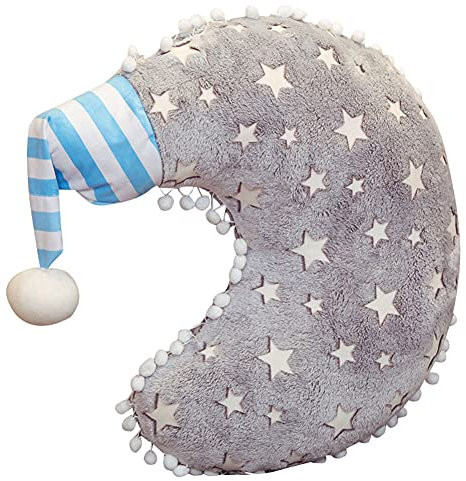 JAWSEU Kuschelkissen Glow in The Dark, Plüsch Stern Weiches Kissen Puppe für Kinder, Rückenkissen Hausdekoration Dekokissen Plüsch Spielzeug für Weihnachten Geburtstag Geschenke