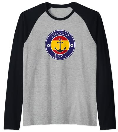Valencia Spanien Strand Retro Segelurlaub Surfer Souvenir Raglan