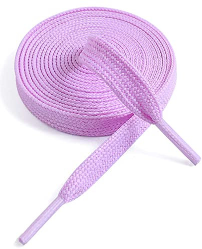 VSUDO 47 Inches Light Purple Fine Weave Flat Shoe Lace for Sneaker, 5/16” Width Flat Sneaker Shoestring, Flat Sneaker Shoelace, Flat Shoe String for Running Athletic Shoes (1 Pair-Light Purple-120CM)