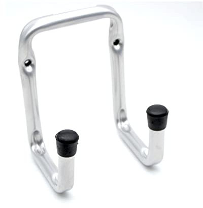 DOJA Barcelona | Wandhaken Garage U-Form | 2 Doppel Schwerlasthaken | Geratehaken |120 x 220 x 50 mm | Verzinkter Stahl | Leiterhaken| Schlauchhalter, Klappstuhl, Fahrradhalter, Werkzeugaufhangung