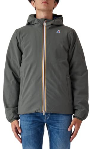 K-Way Veste imperméable homme Jacques Warm (réversible) (S), Vert Nerastro – Bleu médiéval
