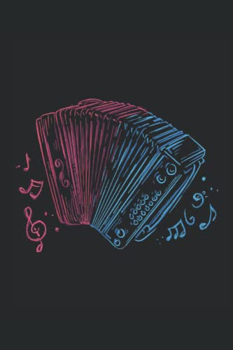 Notizbuch: Akkordeon Notizbuch | 6x9 Zoll DIN A5 | 100 Seiten liniert | Musikschule Notizheft | Musiker Tagebuch | Ziehharmonika Schreibheft | Volksmusik Geschenk