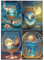 Diamond Painting 4er Set 40x50 cm 5D Diamant Painting Bilder Erwachsene Weinglas Flasche Segelboot Sternenklarer Himmel Mond Fische das Meer Diamant Malerei kits Malen nach Zahlen Bastelset Puzzle