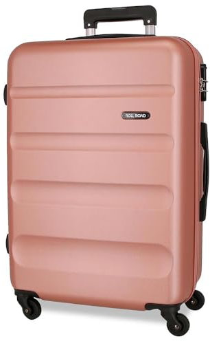 ROLL ROAD Flex Valigia Grande Nude 51x75x28 cm Rigida ABS Chiusura a combinazione laterale 91L 3,96 kg 4 Ruote, Rosa, Taglia unica, Valigia grande