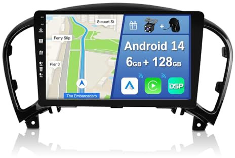 YUNTX [6GB+128GB] Autoradio 2 DIN Android 14 per Nissan Juke/ YF15 Infiniti ESQ (2010-2017)-[Incorporato Carplay/Android Auto/DSP/GPS]-IPS 2.5D 9 Touch Screen-Camera+MIC-DAB/Mirror Link/Bluetooth 5.0