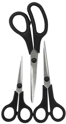 Fackelmann 3-teiliges Scheren-Set aus Edelstahl mit Griff aus PP-Kunststoff, 14 cm, 17 cm, 22 cm