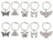 GOMAKERER 10 Stück Gothic Style-Anhänger, 5 Stile Halloween-Schuhanhänger Legierung Emaille Buttetrfly Schuh Charms Schädel Schuh Charms Mit Federring Für Geburtstagsgeschenk Ornamente Schuh Dekor