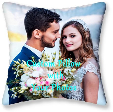 GagetElec Cuscini Personalizzati con Foto,Cuscino Personalizzato con Foto,Cuscino con Foto Personalizzata,Amore Regali Personalizzati Foto, (40cm X 40cm) Due-Sides Design Stampato