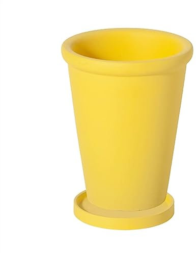 pot de fleurs Pots de fleurs couleur unie haut mince rond épais côté pots de plantes haut simple avec plateau jardinières en céramique for la maison/bureau/jardin/balcon Pots pour plantes ( Color : Ge