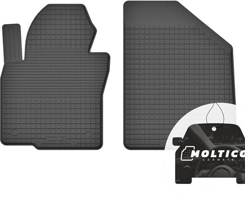 moto-MOLTICO Vorne Gummimatten Auto, 2-teiliges Set, Allwetter Gummi Fußmatten mit Rand, Antirutsch & Wasserfest Autoteppiche - passend für Renault Kangoo II ab 2008