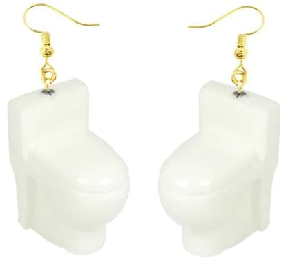Funny Earrings, Toilet Dangle Earrings for Women