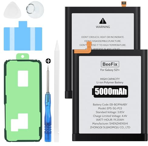Akku für Samsung Galaxy S21 Plus, 5000mAh Hochkapazitäts-Ersatzakku für Galaxy S21 Plus(EB-BG996ABY) mit professionellen Reparaturwerkzeugen