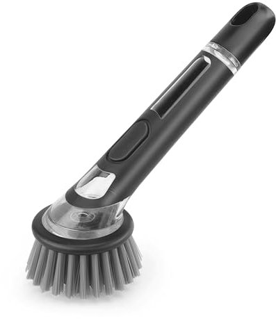 TEKONDA Brosse à vaisselle multifonction avec détergent - Noir - Pour nettoyer les casseroles et poêles - Éviers de cuisine