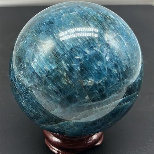 BIANMTSW Bola de Cristal d'Apatita Azul avec Support, 50-60 cm Collections de la Maison