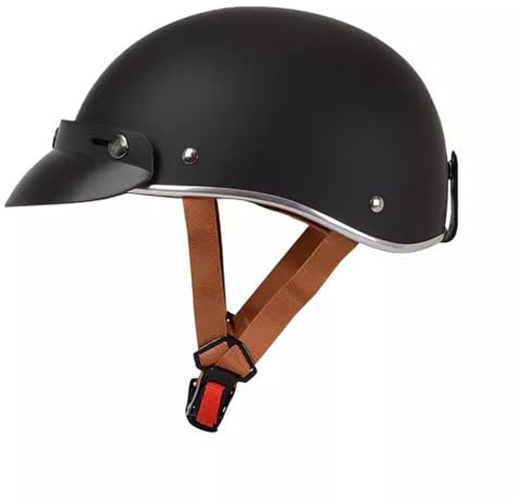 Casques Jet, Demi-Casque Moto Vintage Homologué ECE, Rétro Casques Bols avec Boucle à Dégagement Rapide Réglable, Casque Ouvert pour Scooter Vélo Cruiser 2,M